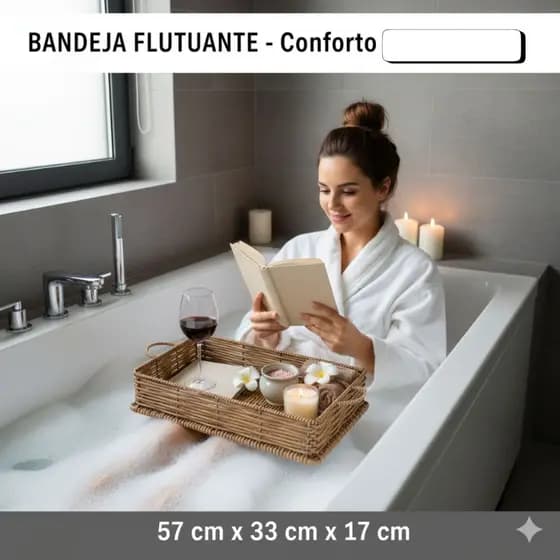 Bandeja Flutuante Premium Piscina Spa Banheira Junco Sintético Impermeável Decoração