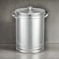 Lixeira 30 litros tambor aço galvanizado com tampa lixeira cozinha lixeira metal