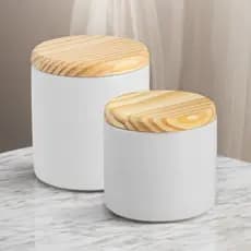 Kit banheiro porcelana porta cotonete e algodão jogo de potes de louça potes de porcelana