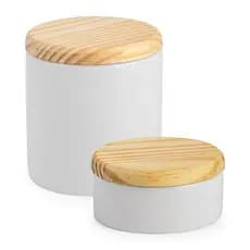 Kit banheiro porcelana porta cotonete e porta joia jogo potes pote grande de louça e pote pequeno de louça