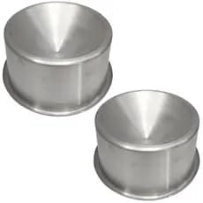 Kit 2 Comedouro Alumínio Polido Alto Elevado Ergonômico Para Gatos 250ML