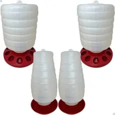 Kit 2 Comedouro e Bebedouro Aves Galinhas Frangos Automático Pendurável 5kg E 5l