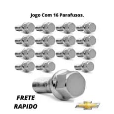 Jogo 16 Parafusos Cromado Roda Corsa Celta Montana Prisma Monza Kadett Ipanema Vectra Astra Meriva Classic !!!
