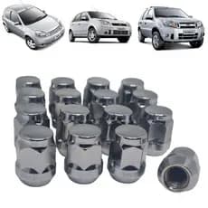 16 Porcas Maciças Cromadas Roda Ford Ecosport / Fiesta / Ka até 2011