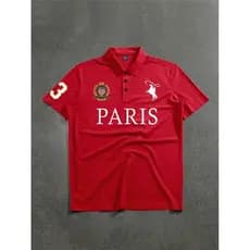 Camisa Polo Paris de Manga Curta Masculina, Casual
