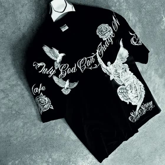 Camiseta Polo Unissex 100% Algodão:"Angelic Rebellion".