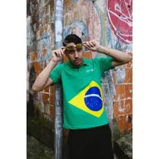 Camiseta Polo Unissex 100% Algodão: "BRAZIL".