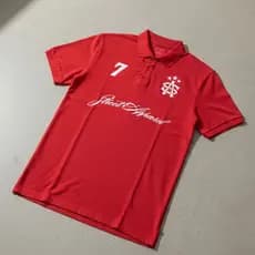 Camisa Polo SA7 vermelha feita em algodão
