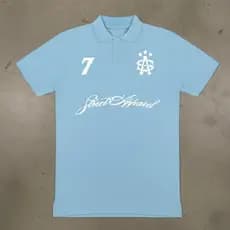 Camisa Polo Unissex SA7Azul Bebê feita em algodão