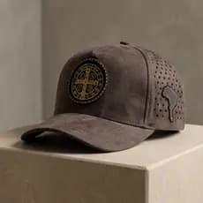 Boné Trucker Country Religioso Medalha Catolico São Bento Fitão Snapback Aba Curvada Ajustavel Premium
