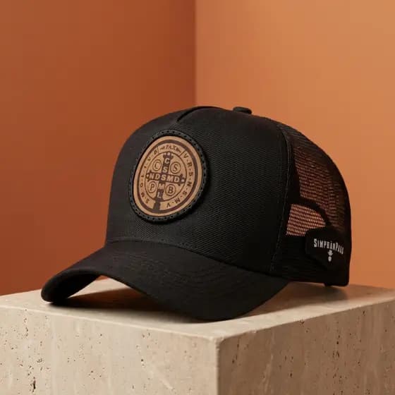 Boné Masculino Trucker Country Comboy Medalhão de São Bento Simprão Farm Telinha Respiravel Original