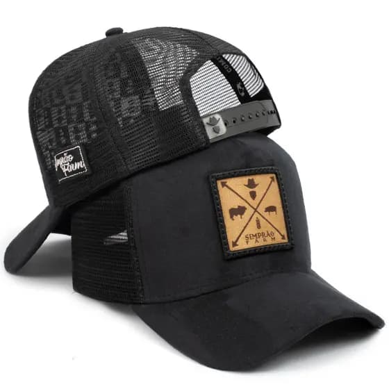 Boné Agro Trucker Em Camurça Aba Curva Ajustavel Masculino Telinha Respiravel Original