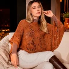 Blusa Feminina Tricot Rendada Elegante Modinha Blogueira Sobreposição Moderna
