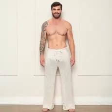 Calça Masculina de Tricô Premium Look Praia e Pós-Praia Estiloso e Confortável Verão Casual