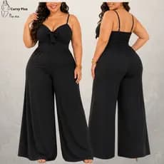 Macacão Plus Size Feminino Longo Elegante Macacão Plus Size Feminino Longo Macacão Elegante Plus Size Macacão Social