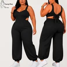 Macacão Jogger Feminino Plus Size Macacão Longo Feminino Elegante Macacão Longo Feminino Macacão Feminino longo luxo