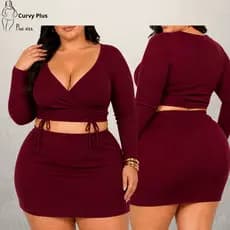 Conjunto Plus Size Feminino Conjunto Saia e Cropped Conjunto de Saia e Cropped Feminino Saia e Cropped Conjunto