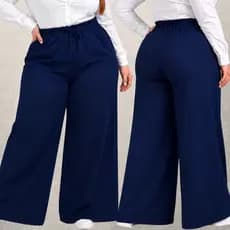 Calça Premium Plus Size Calça Pantalona Plus size Cintura Alta Calça Preta Basica Calça Wide Leg Feminina Calsa Plus Siz
