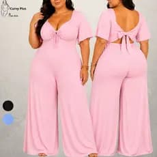 Macacão Plus Size Feminino Longo  Elegante Social Festa Pantalona  Macacão Comprido Feminino