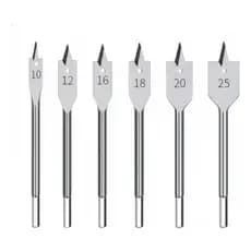 Kit 6 peças Brocas Sextavada Chata 10 a 25 mm Furar Madeira Fechadura Furadeira