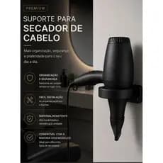 Suporte De Parede p/ Secador De Cabelo Universal