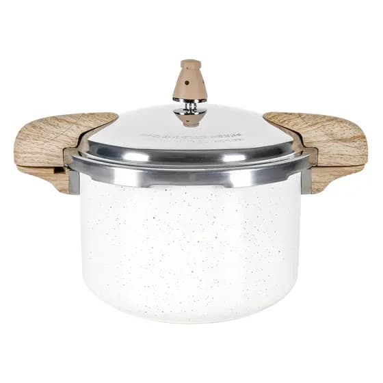 Panela De Pressão Brinox 5,4L Indução Ceramic Life Vanilla Revestimento Cerâmico