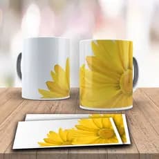 Caneca de Porcelana Personalizada Flores 325ml