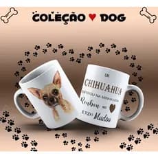 Caneca de Porcelana Personalizada Chihuahua 325ml