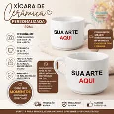 Xícara Personalizada 180ml – Foto, Nome, Logo ou Qualquer Arte