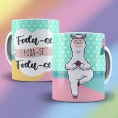 Caneca de Porcelana Personalizada Lhama Indo para bem longe dessa merda 325ml