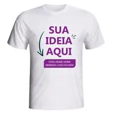 Camisa branca personalizada poliéster unissex - P AO XGG