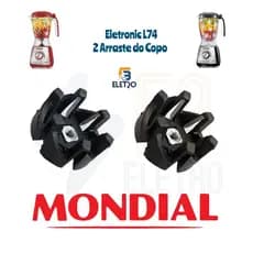Kit 2 Arraste do Copo Liquidificador Mondial Eletronic L-74 Eletronic L-66 Eletronic L-60