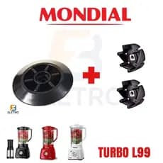Arraste do Motor + 2 Arrastes do Copo Liquidificador Mondial Turbo Power L99