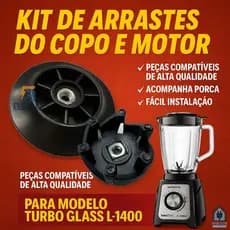 Kit de Arrastes para Liquidificador Mondial Turbo Glass L-1400