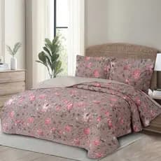 Kit Cobre Leito Casal 3 Peças Estampado Colcha Dupla Face Matelado Premium