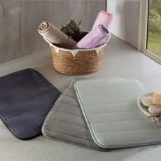 Tapetes Para Banheiro Antiderrapante 38x58cm Soft Toque Macio Aveludado Kit