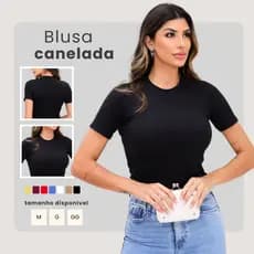 Blusa T-shirt Baby Tee Feminina Básica Lisa Manga Curta Canelada Casual M ao GG