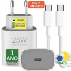 Carregador para iPhone 15 16 17 Pro Max, para Samsung Galaxy, Cabo Tipo C Reforçado 1 metro - Carga Rápida
