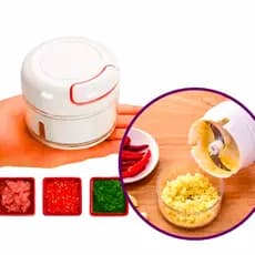 Mini Processador, Triturador de Alimentos, Picador de Alho, Processador Manual Cozinha 170ML