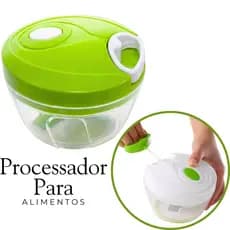 Processador de Alimentos Manual Multiuso,Triturador de Alimentos, Alho, Picador de Legumes 3 Lâminas 500ML