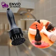 Amaciador de Carne Profissional Aço Inox Batedor Bife,Frango para Churrasco Com Furador Manual