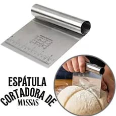 Espátula Raspadora e Cortadora De Massa Inox Para Pão Bolo Pizza em Tubo 15 Cm Multiuso