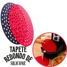 Tapete de Silicone Redondo Antiaderente para Air Fryer,Fogão Indução,Forno,Fritadeira Universal - Proteção e Praticidade