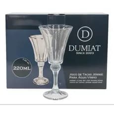 Jogo De Taças De Vidro 6 Peças P/vinho Dumiat 220ml Champanh Jogo De Taças 6 Peças Diamond Cristal