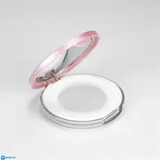 Caixa para Pó Compacto com Espelho, Embalagem Portátil para Pó Compacto, 3g, Caixa Cosmética em Malha Elástica,