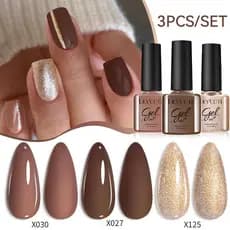 LILYCUTE 3PCS 7ML Suprimentos De Unhas De Gel De Polimento Vernis Semi Permanente Manicure Arte UV