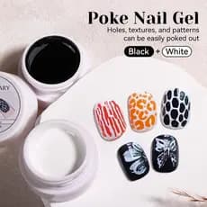 NICOLE Diário Preto Branco Cutucando Gel Desenhado À Mão Graffiti Onda Clara Textura Renda Buraco Pintura De Unhas Com C