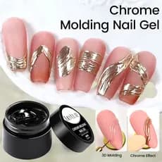 LILYCUTE 7ml Moldagem Gel De Unhas Para Aurora Pó 3D Efeito Metal Personalidade Design Da Arte Do Prego UV Verniz Encaix
