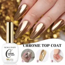NICOLE Diário 15ml Cromo Pó Top Coat Funcional Esmalte Em Gel Nail Art Design