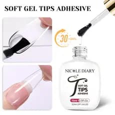 NICOLE Diário 15ml Dicas De Unhas Gel Transparente Para Falsas Função Extensão Longa Duração Manicure Macio Ponta Cola A